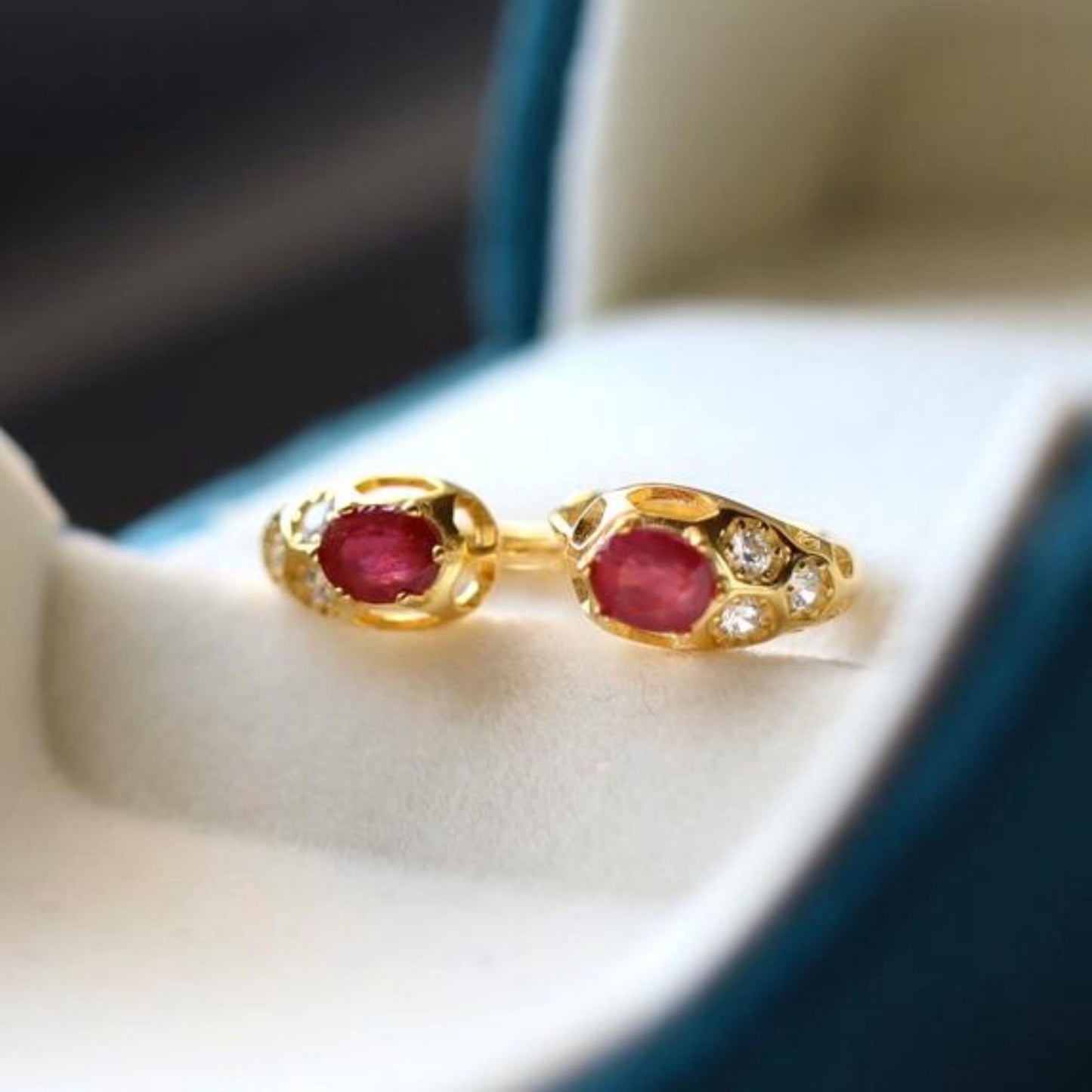 Natural ruby hoop Earrings /Sterling 925 Silver 18K Gold-Plated ruby hoops/Customize gift box/July birthstone gift/anniversary gift for her